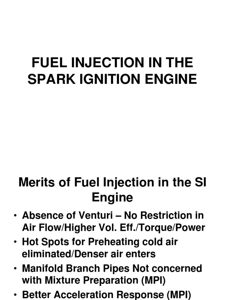 Fuel Injection in Spark Ignition Engines | PDF