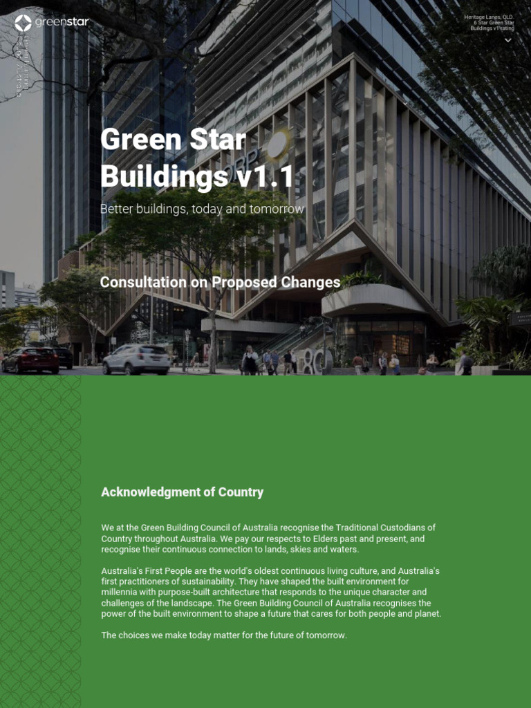 Green Star Buildings v1.1 Consultation Guide | PDF | Renewable Energy ...