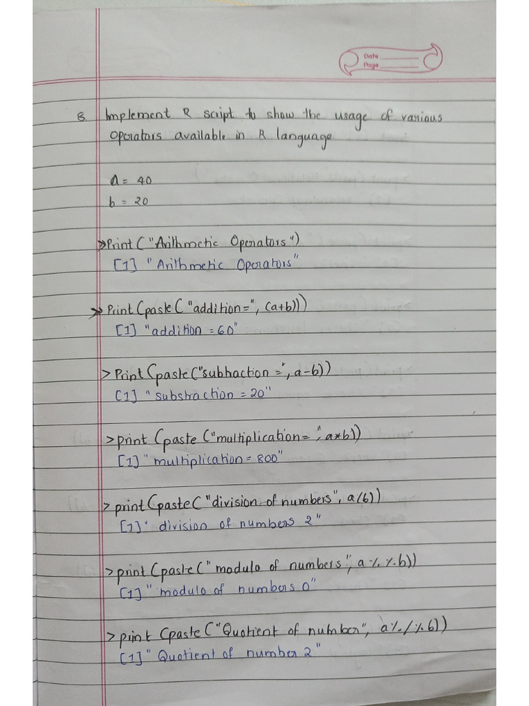 R Programming Practices Questions, With Output | PDF