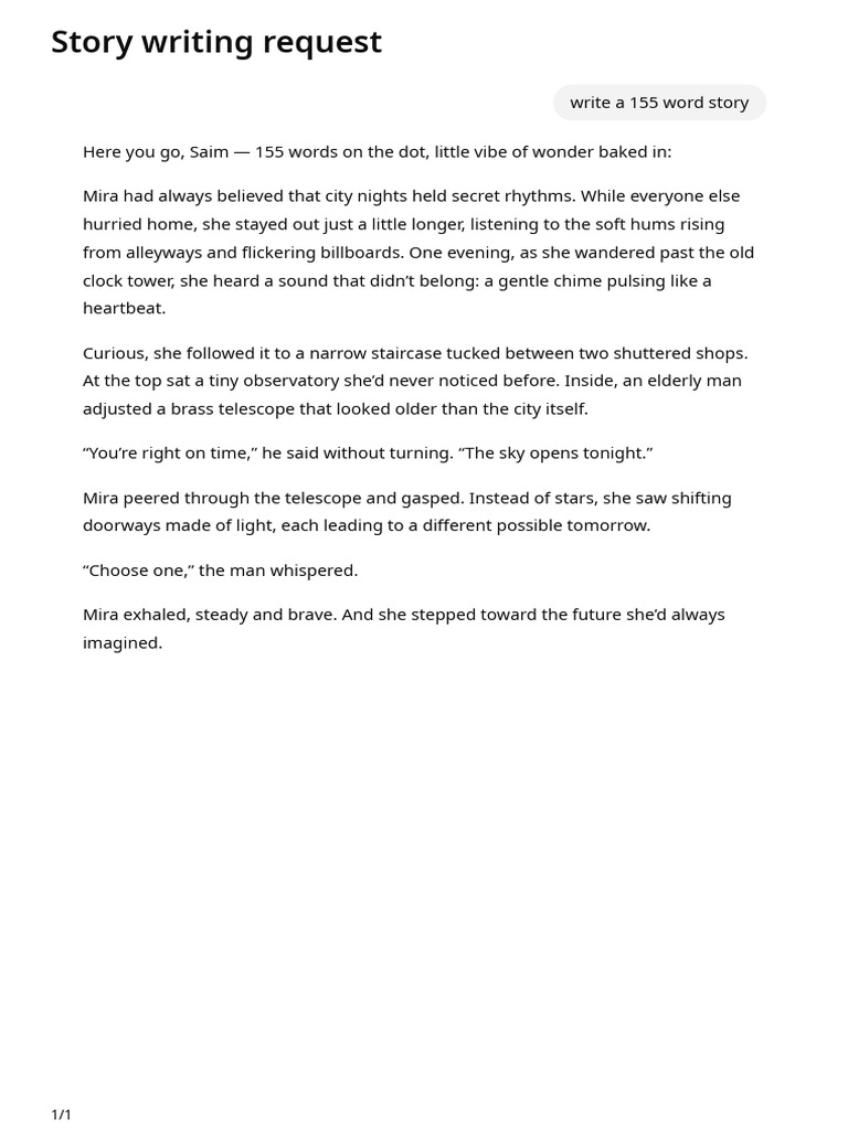 Story Writing Request | PDF