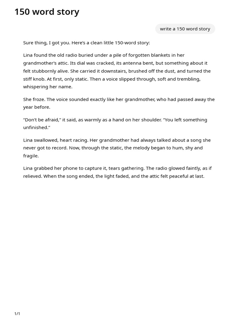 150-Word Story of a Haunted Radio | PDF