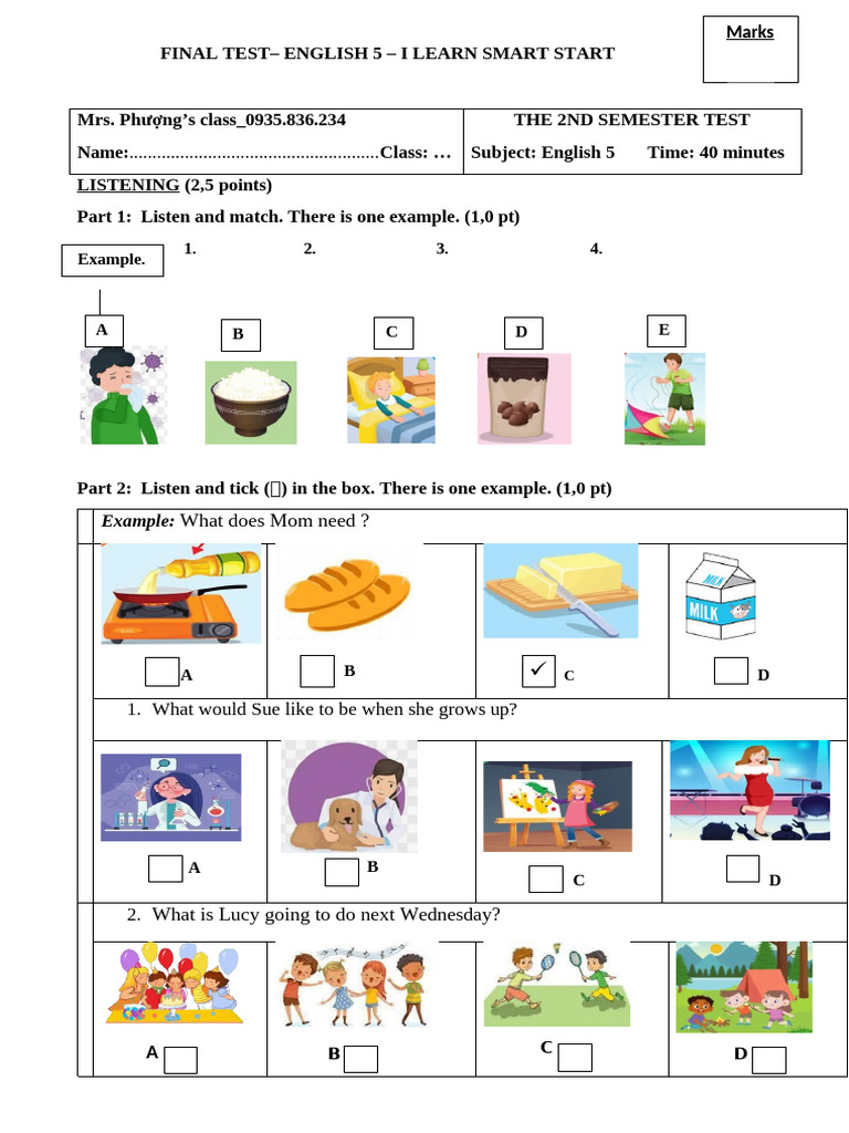 English 5 Final Test Overview | PDF