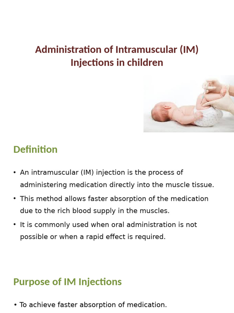 IM Injection Guidelines for Children | PDF | Musculoskeletal System ...