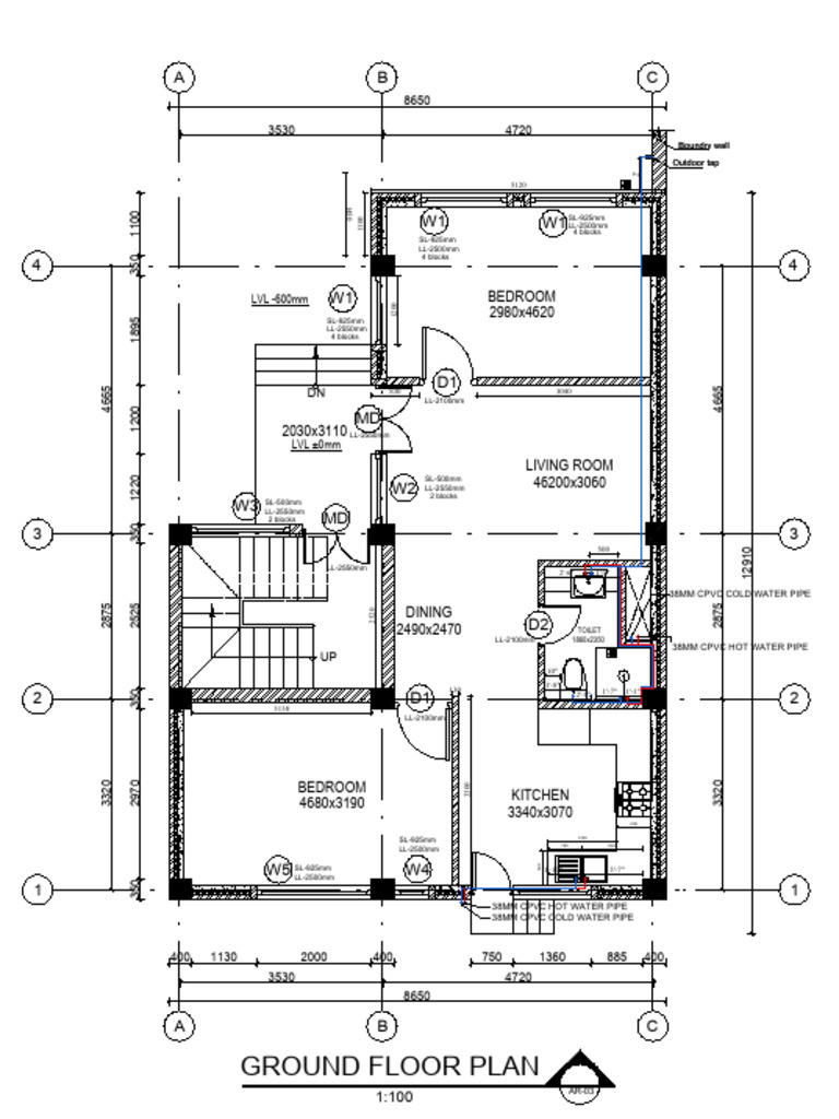 Ground Floor Plan Dimensions and Layout | PDF | Building Engineering ...