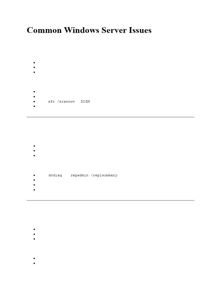 Troubleshooting Common Windows Server Issues | PDF | Backup | Domain ...