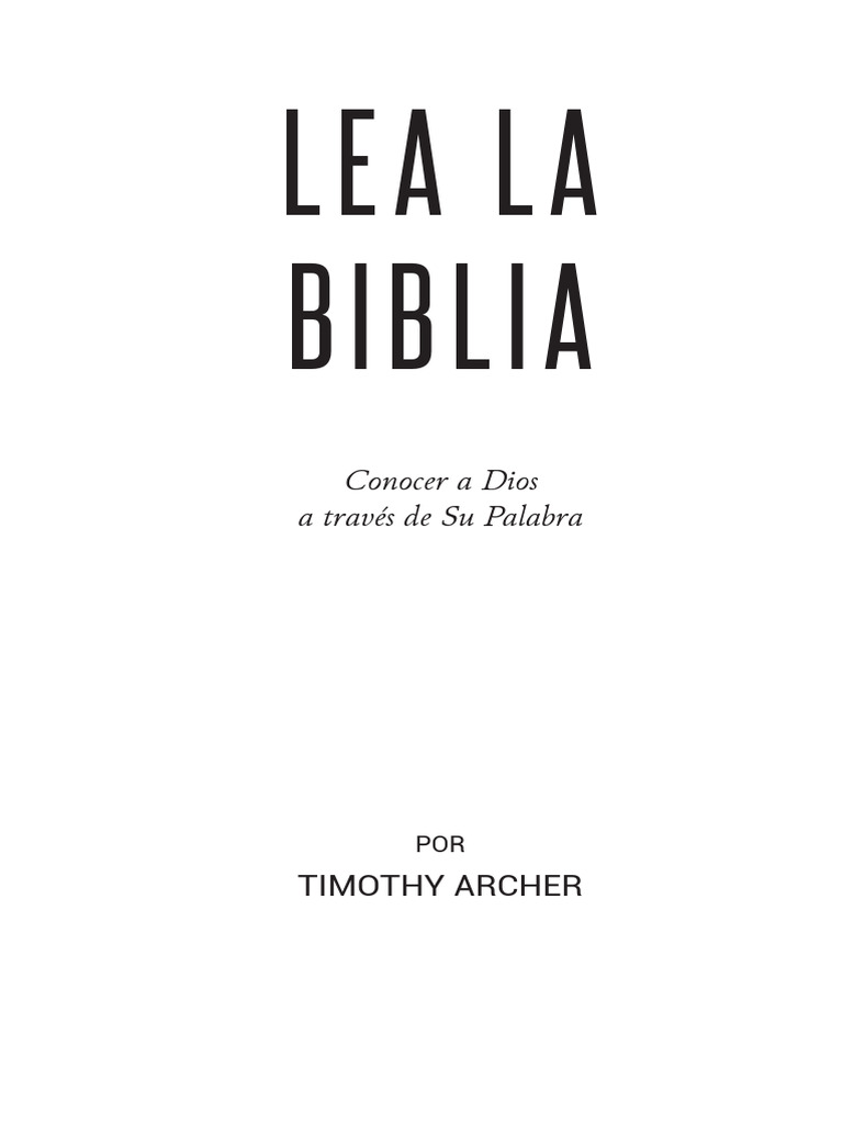 Conociendo a Dios a través de la Biblia | PDF | Biblia | Capítulos Y ...