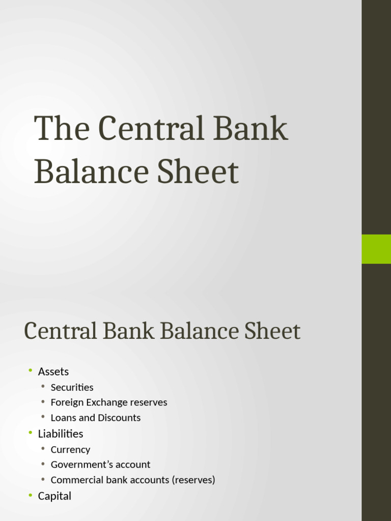 Chapter 8 The Central Bank Balance Sheet | PDF | Balance Sheet | Money