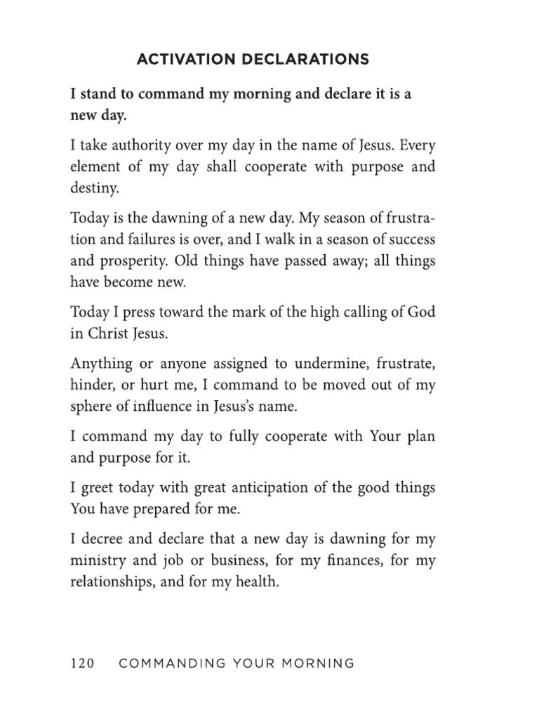 Commanding Your Morning ACTIVATION PRAYER PDF