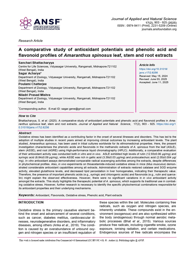 A Comparative Study of Antioxidant Potentials and | PDF | Antioxidant ...