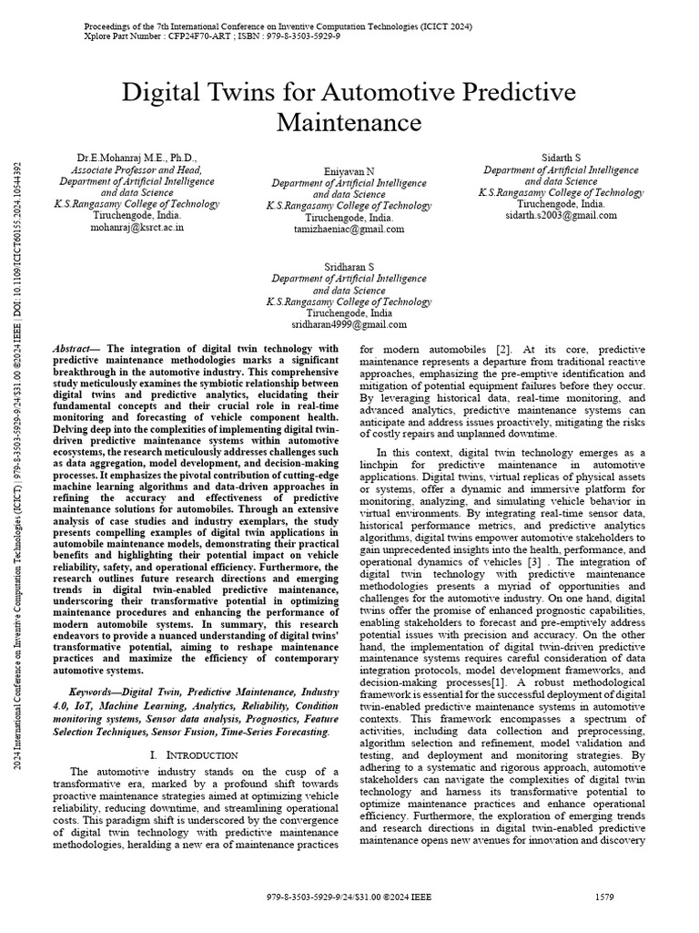 Digital Twins in Automotive Maintenance | PDF | Simulation ...