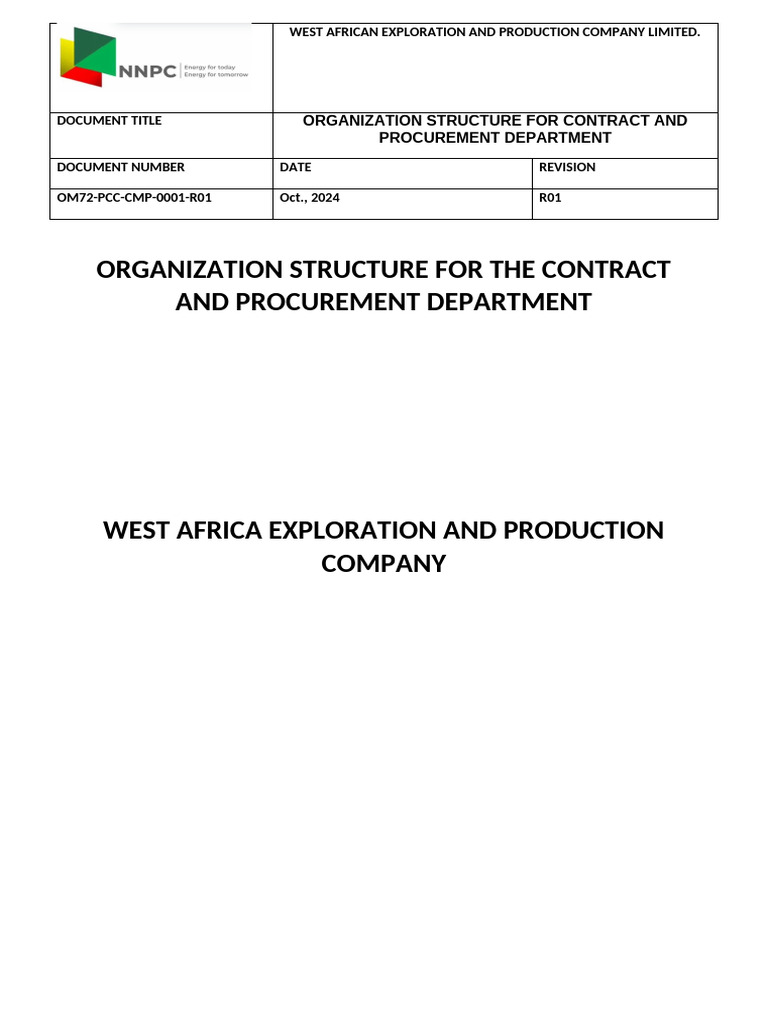 Contract and Procurement Structure Overview | PDF | Procurement ...