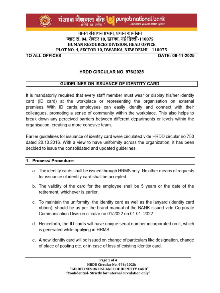 Identity Card Issuance Guidelines | PDF | Identity Document | Business