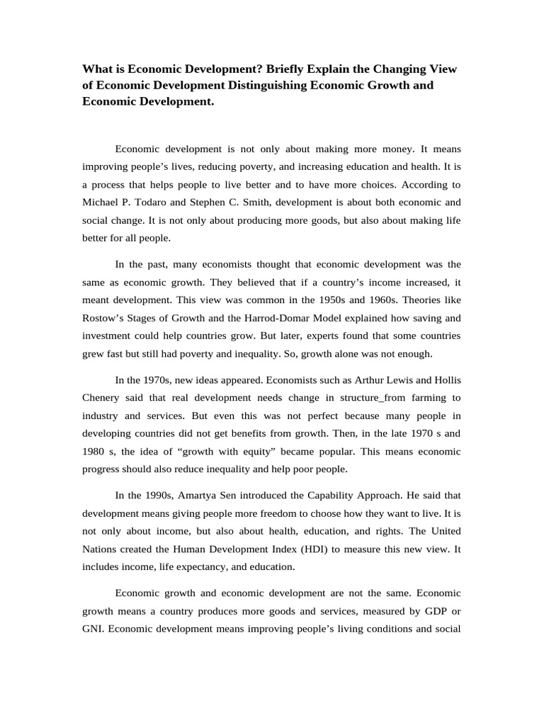 Understanding Economic Development vs. Growth | PDF | Economic ...