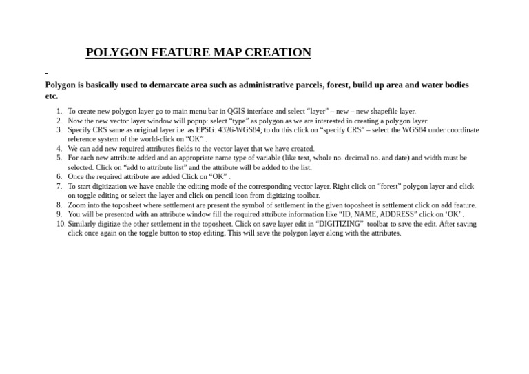 Areal Feature Map Creation | PDF