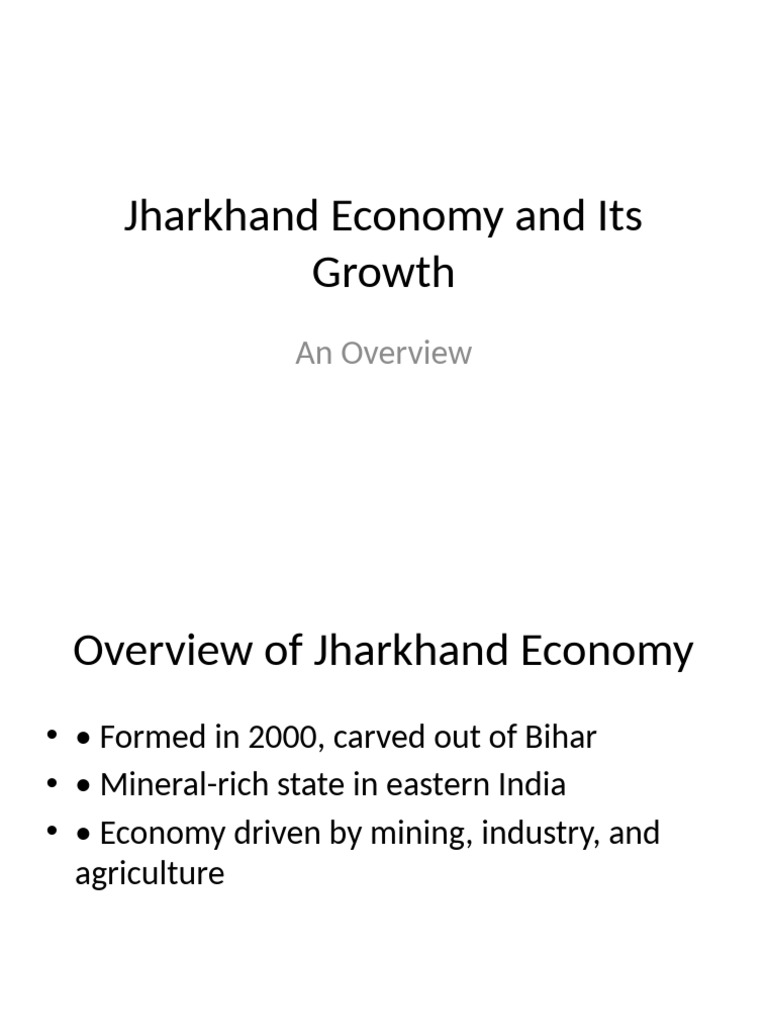 Jharkhand Economy: Growth & Challenges | PDF