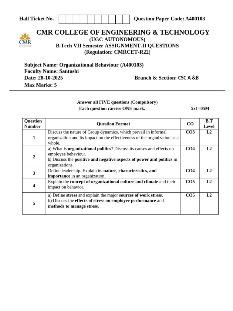 OB Assignment 2 | PDF