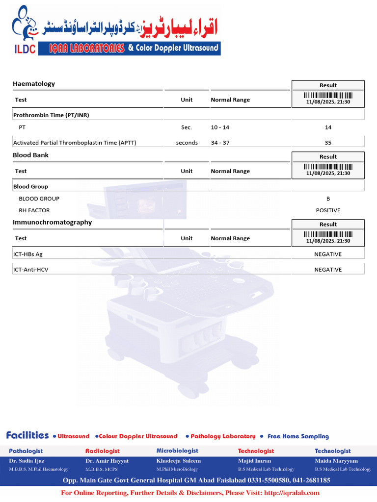 Patient Lab Test Results Summary | PDF