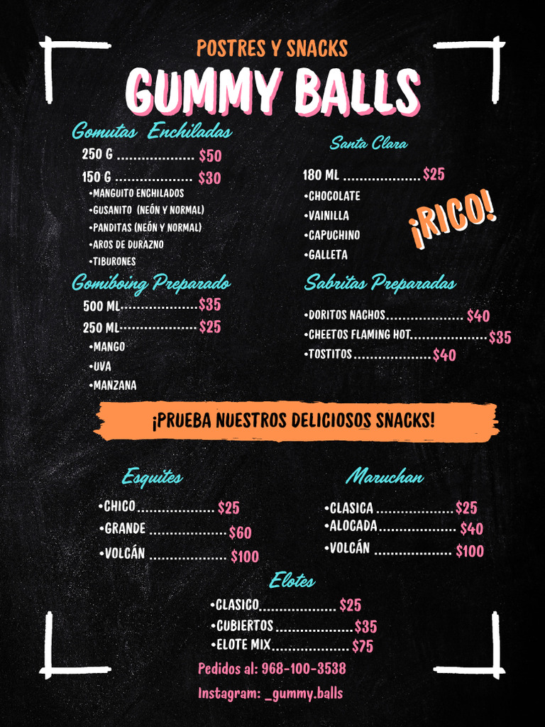 Menú Cafetería Ilustrado Rosa y Negro PDF | PDF