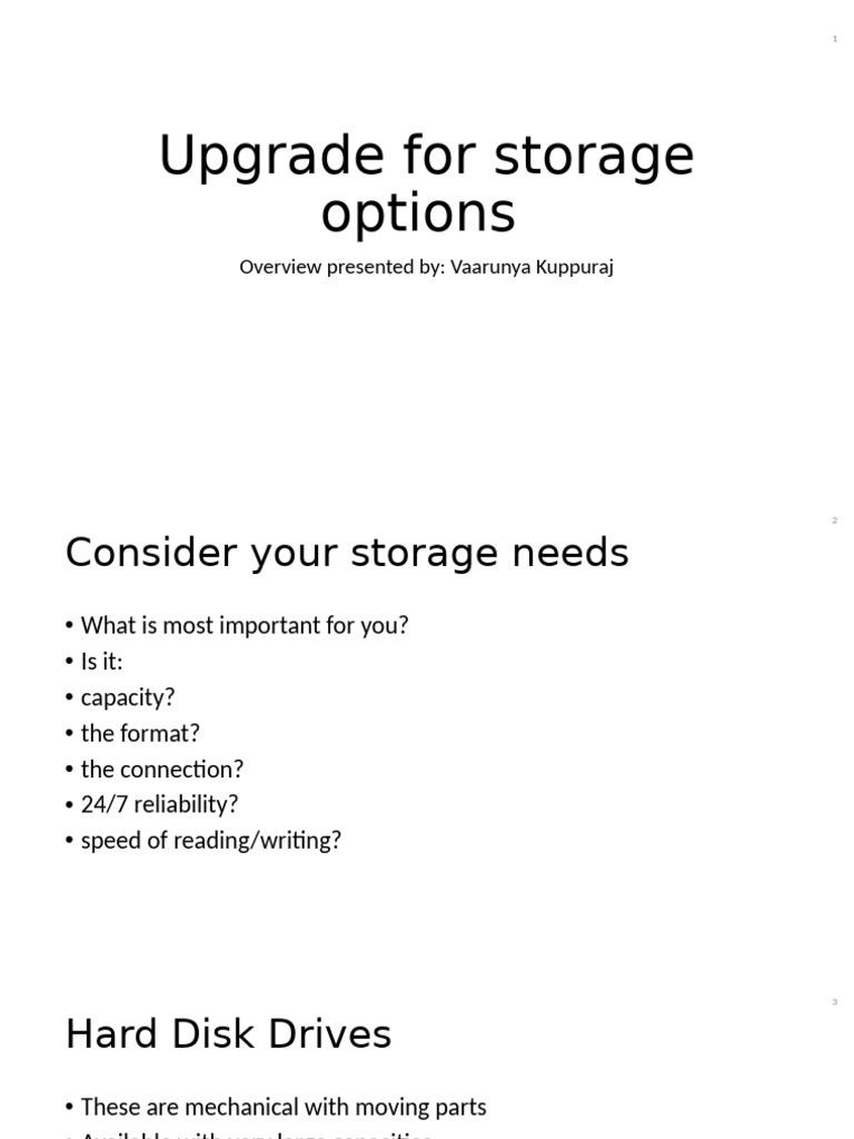Upgrade For Storage Options | PDF