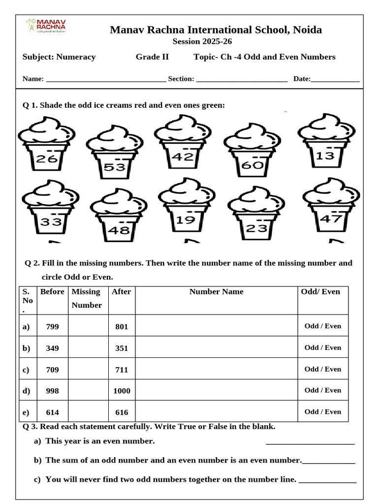 CH 4 Odd and Even Numbers | PDF