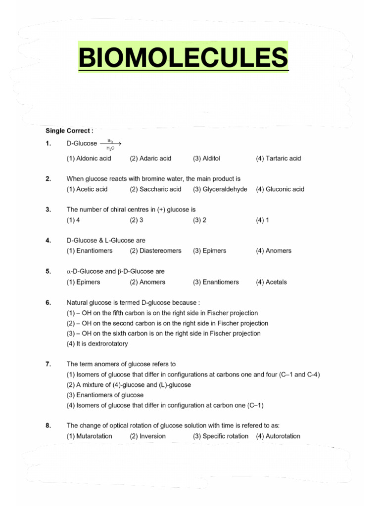 Bio Molecules | PDF