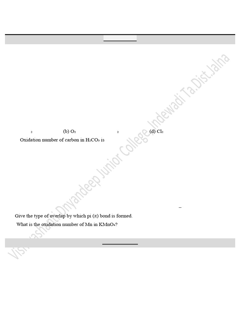 Chemistry Exam Paper for Std 11 2025-26 | PDF | Atomic Orbital ...