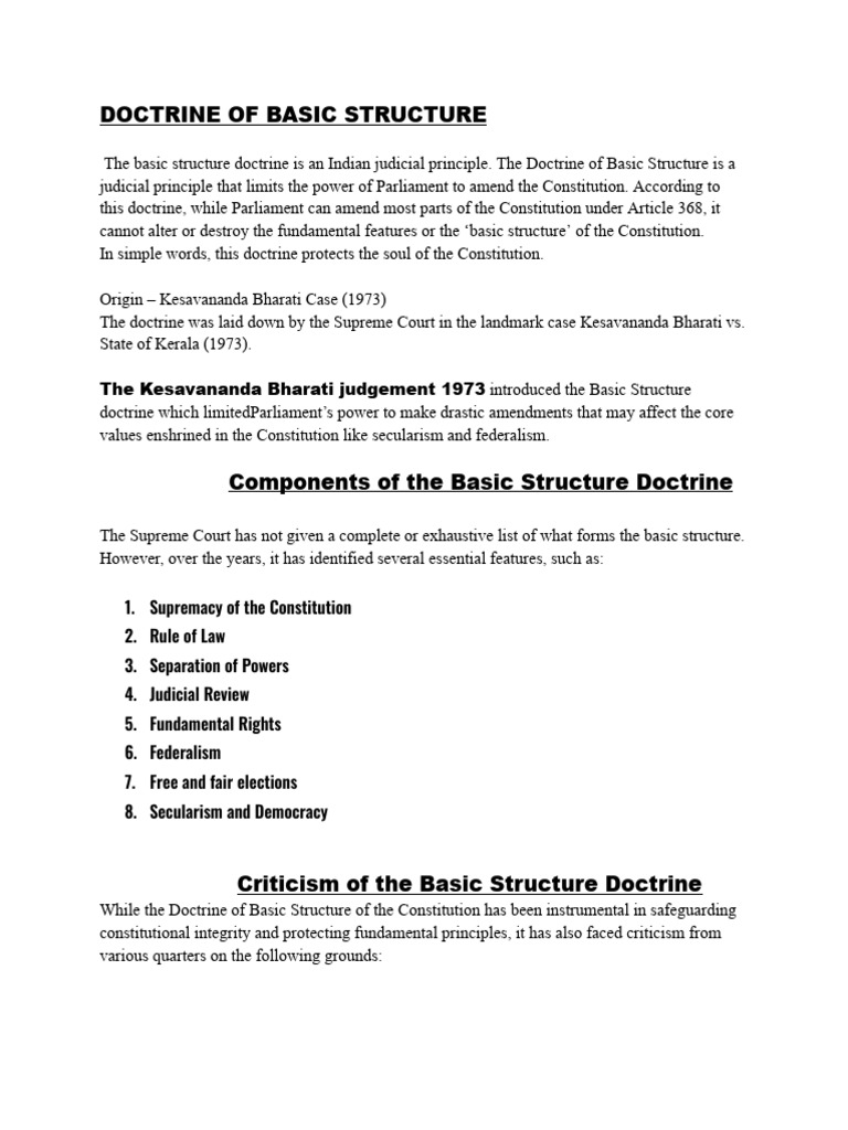 Understanding India's Basic Structure Doctrine | PDF | Statutory Law ...
