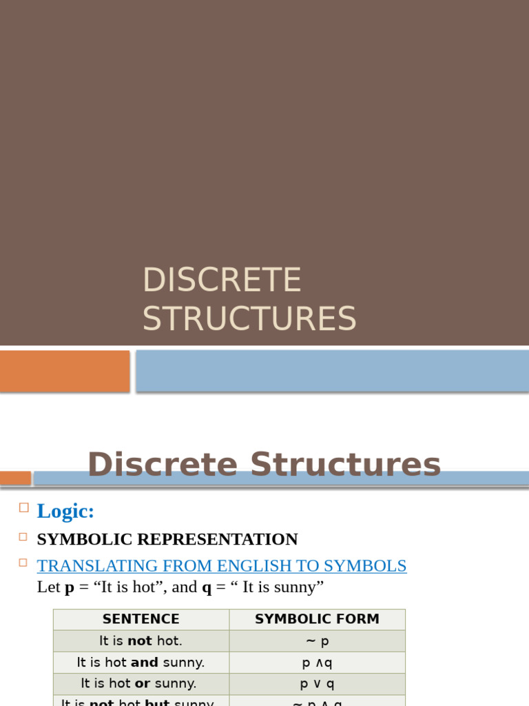 Symbolic Logic in Discrete Structures | PDF | Interpretation ...