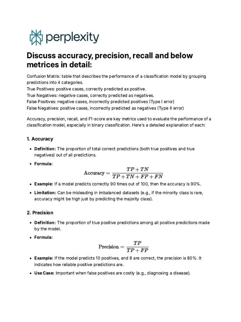 Accuracy, Precision, and Recall Explained | PDF | Sensitivity And ...