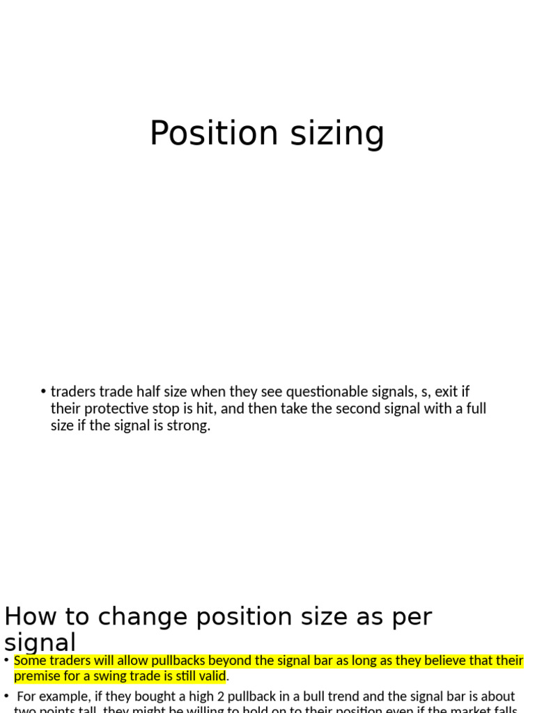 Effective Position Sizing Strategies | PDF