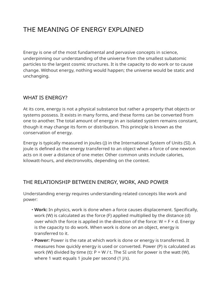 Understanding Energy: Types and Concepts | PDF | Potential Energy | Heat