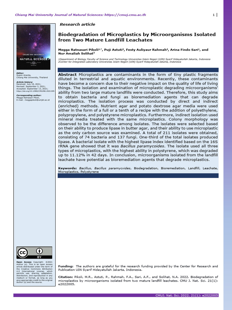 Biodegradation of Microplastics by Micro | PDF | Biodegradation | Gel ...