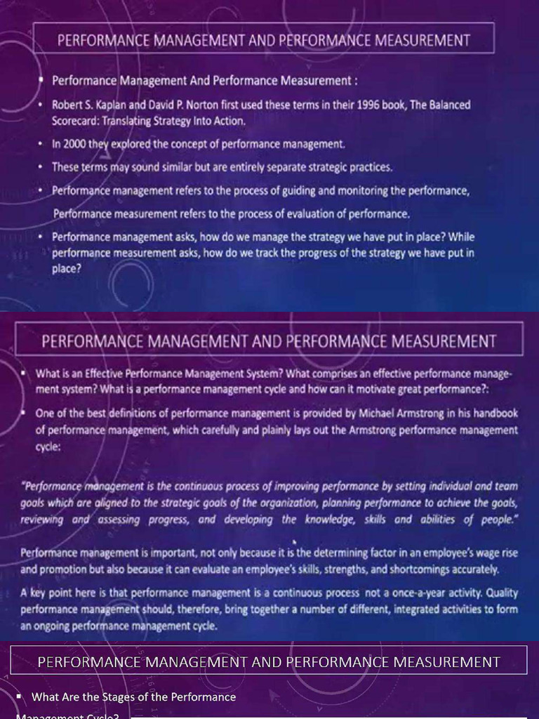 Performance Management & Measurement | PDF