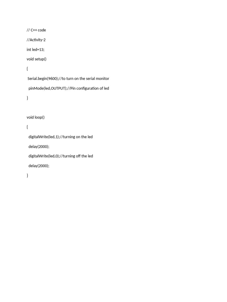 C++ LED Control Code Example | PDF