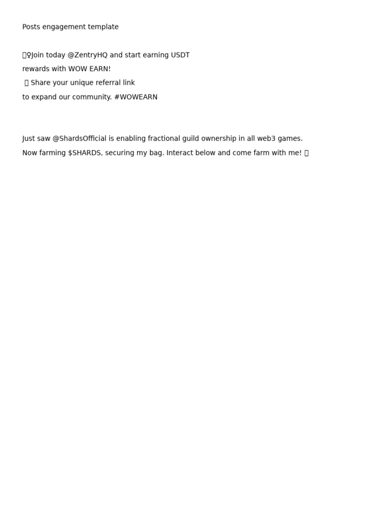 Posts Engagement Template | PDF