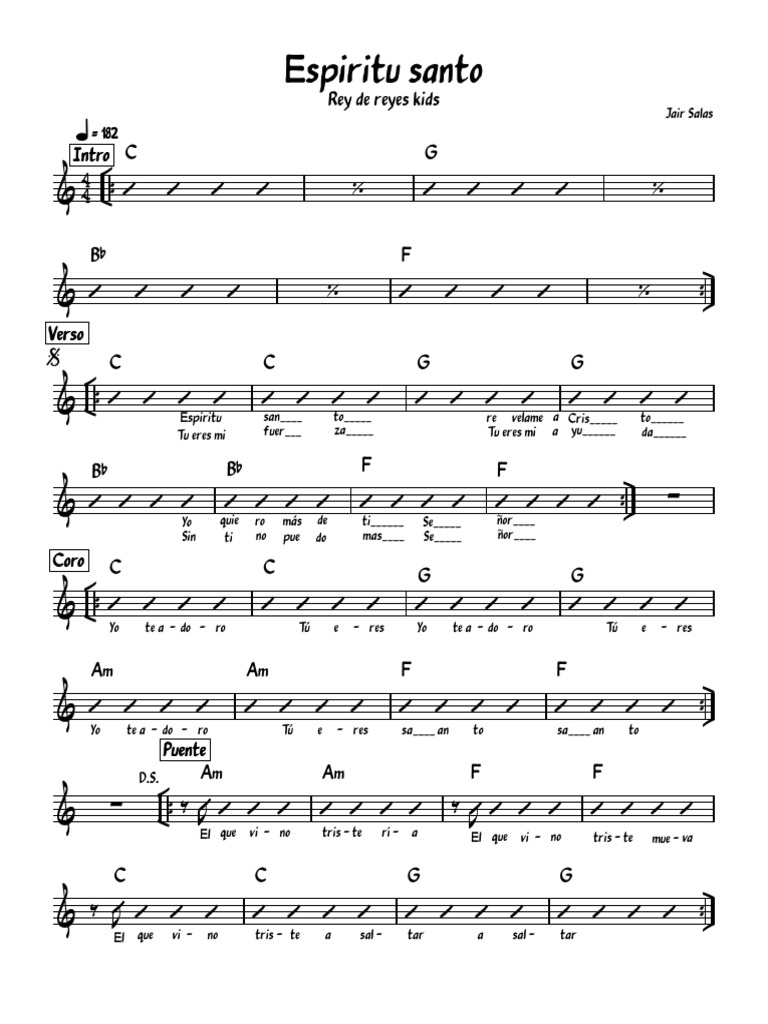 Espiritu Santo Rey de Reyes Kids CHART | PDF