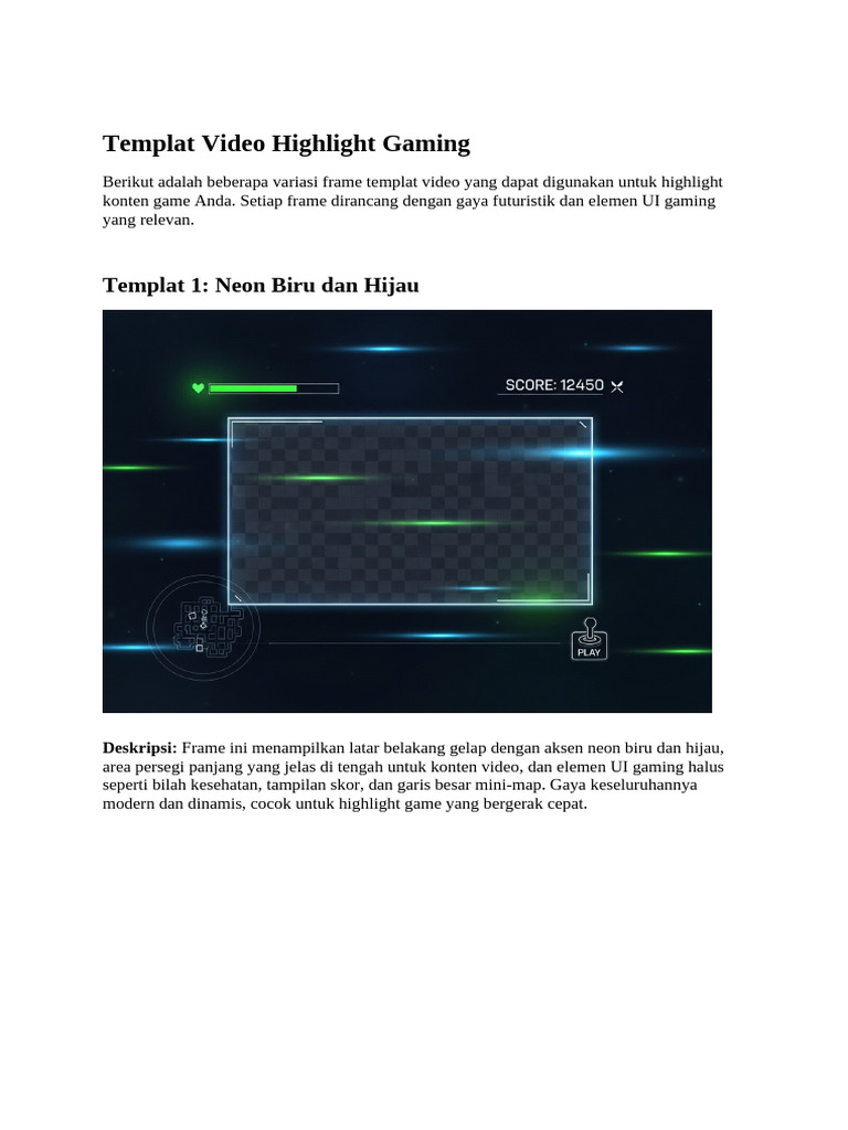 Templat Video Highlight Gaming | PDF