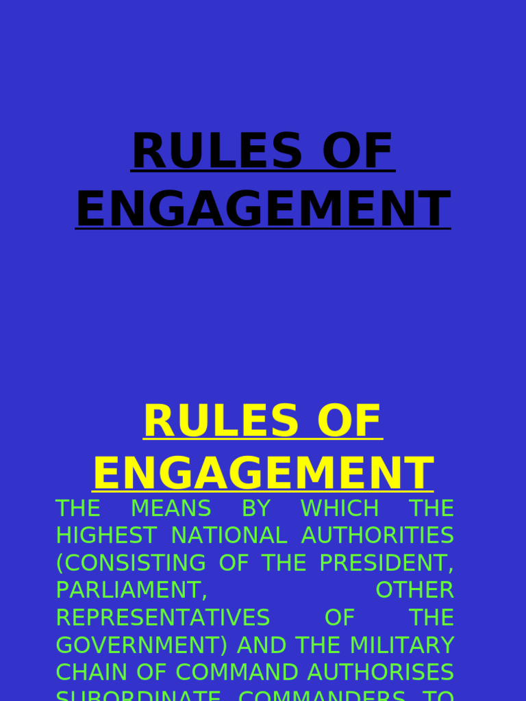 Rules of Engagement | PDF | Military | Territorial Waters