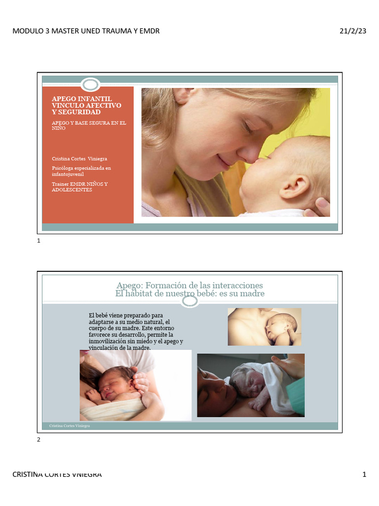 Apego Infantil y Vínculo Afectivo en EMDR | PDF | Teoría de apego ...