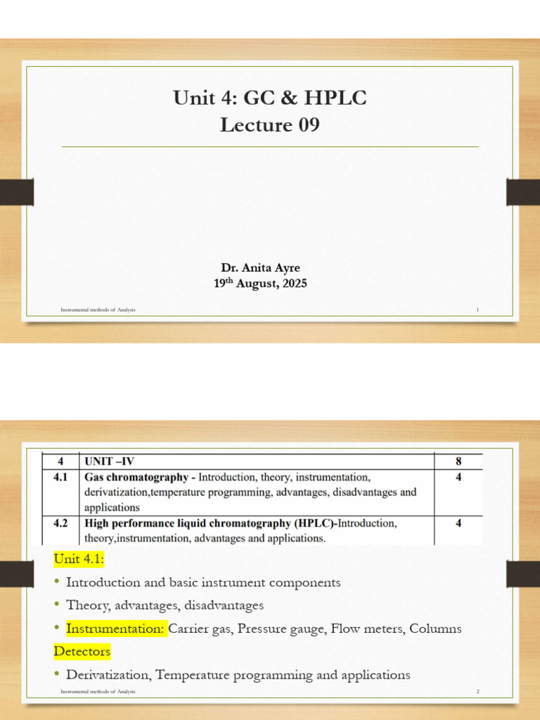 GC and HPLC Detectors Overview | PDF | Gas Chromatography | Chemistry