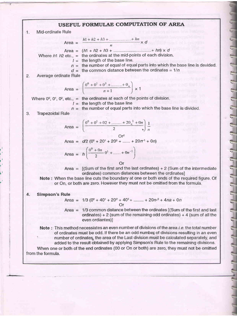 Area and Volume Calculation Formulas | PDF