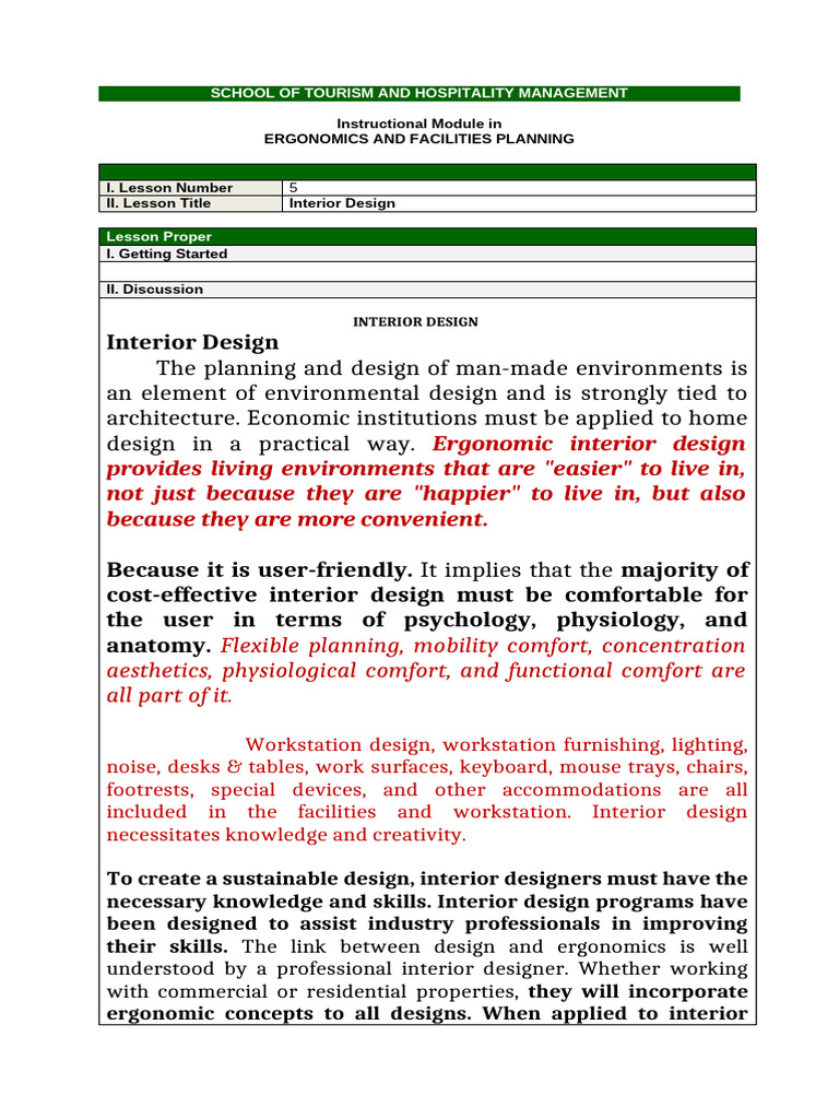 Ergonomic Interior Design Strategies | PDF | Chair | Desk