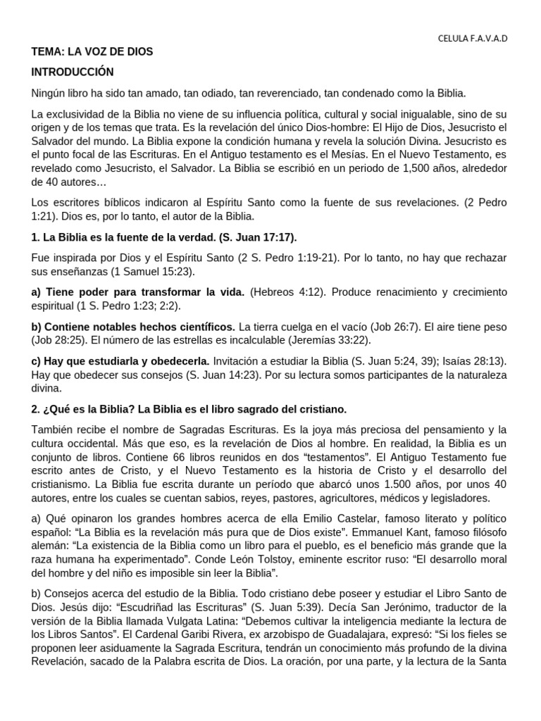 La Voz de Dios | PDF | Biblia | Cristo (título)