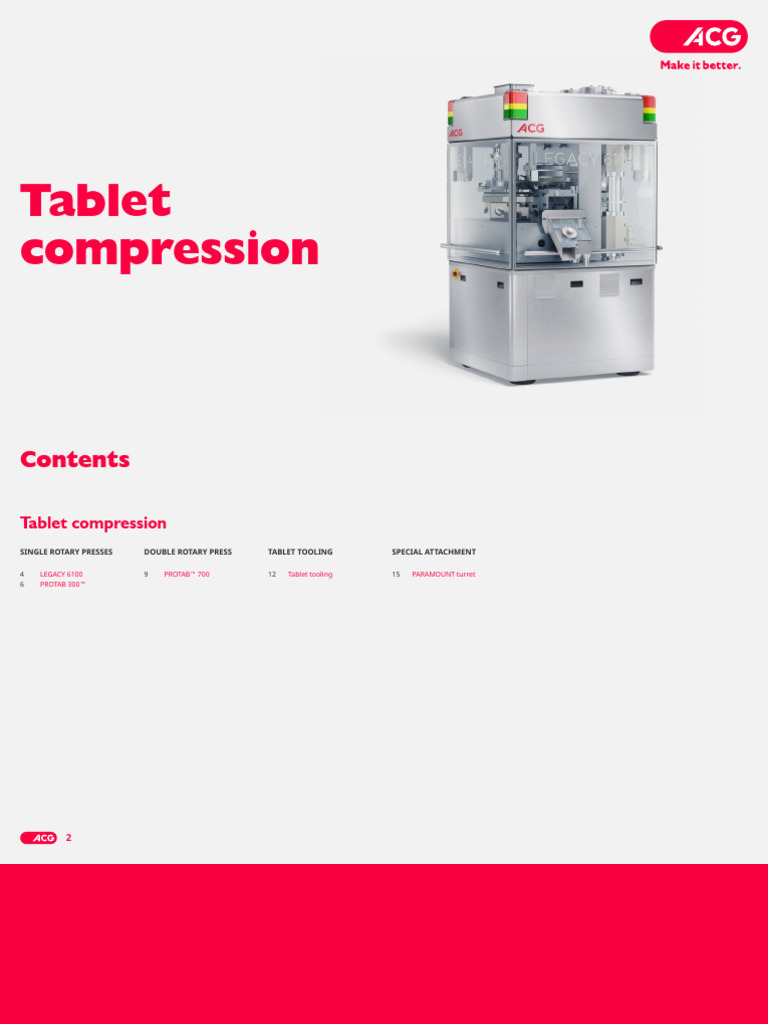 Ld3464 Acg Tablet Compression Product Catalogue - NH - E2 - SC | PDF ...