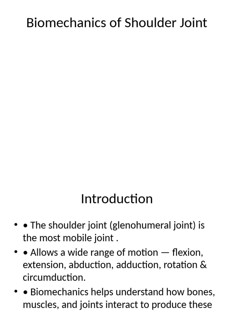 Shoulder Joint Biomechanics Overview | PDF | Shoulder | Human Anatomy