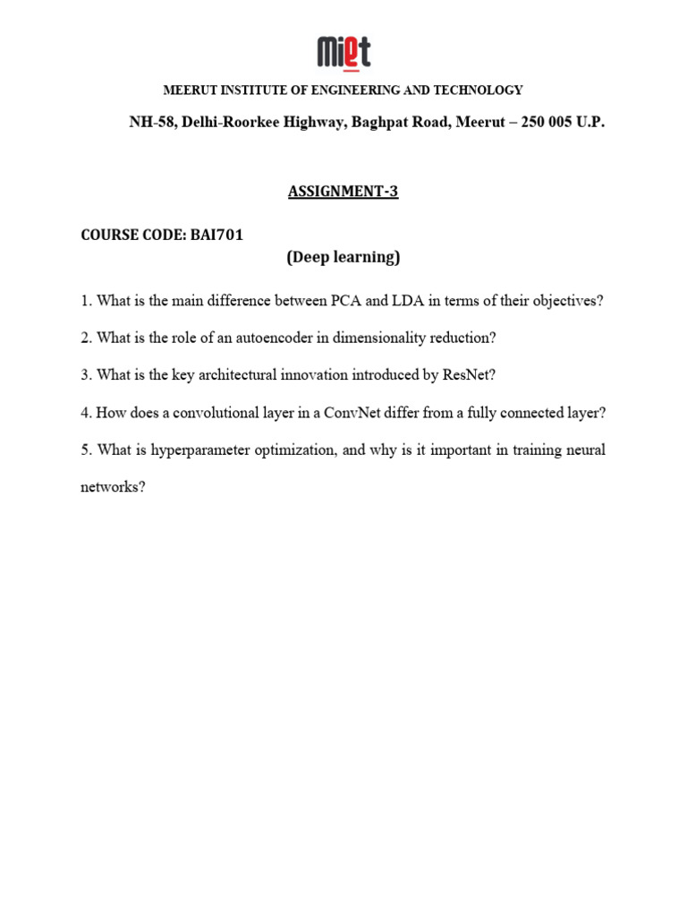 Assignment 3 Deep Learning | PDF