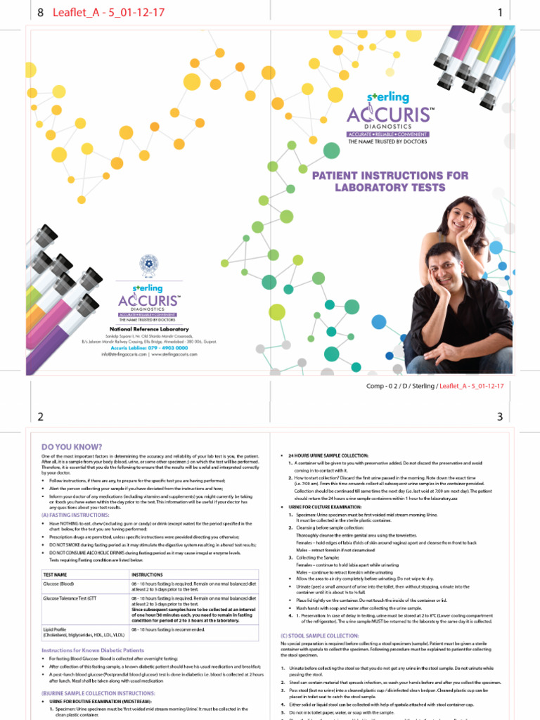 Patient Instructions For Laboratory Tests | PDF
