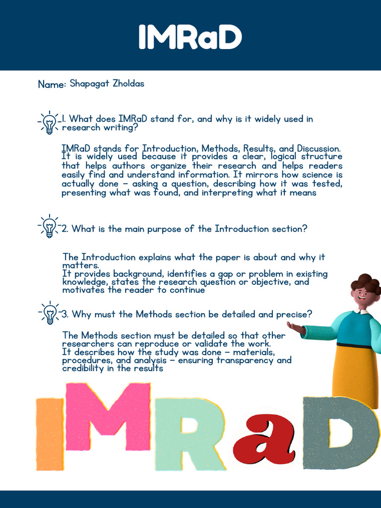 Importance of Detailed Methods in IMRaD | PDF | Experiment | Inquiry