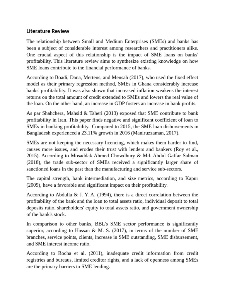 Literature Review Ref. SNK | PDF | Banks | Interest