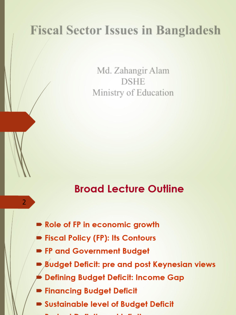 Fiscal Sector Issues in Bangladesh | PDF | Government Budget Balance ...